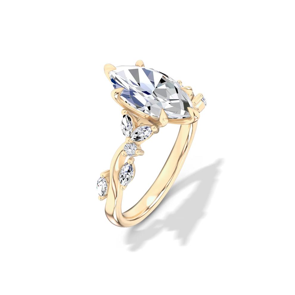 Lab Grown Diamond Marquise Center Nature-Inspired Engagement Ring in 14K Yellow Gold (2 1/4 ct. tw.) – Image 4 of 4