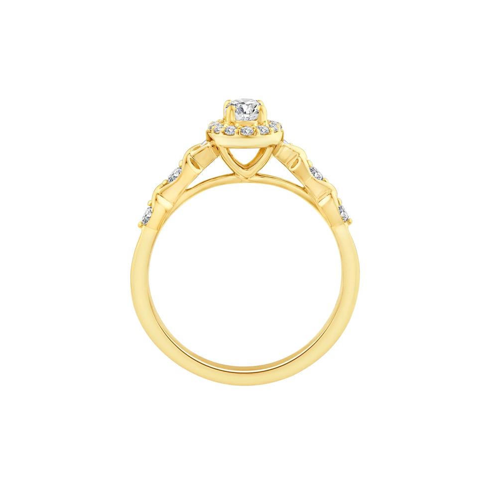 Lab Grown Diamond Oval Halo Promise Ring in 10K Yellow Gold (1/2 ct. tw.) – Image 2 of 3
