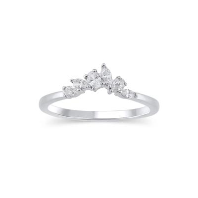 Lab Grown Diamond Mixed-Shape Contour Band in 14K White Gold (1/3 ct. tw.)