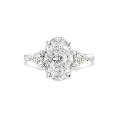 Neve Lab Grown Diamond Oval Engagement Ring in 14K White Gold (3 3/4 ct. tw.)