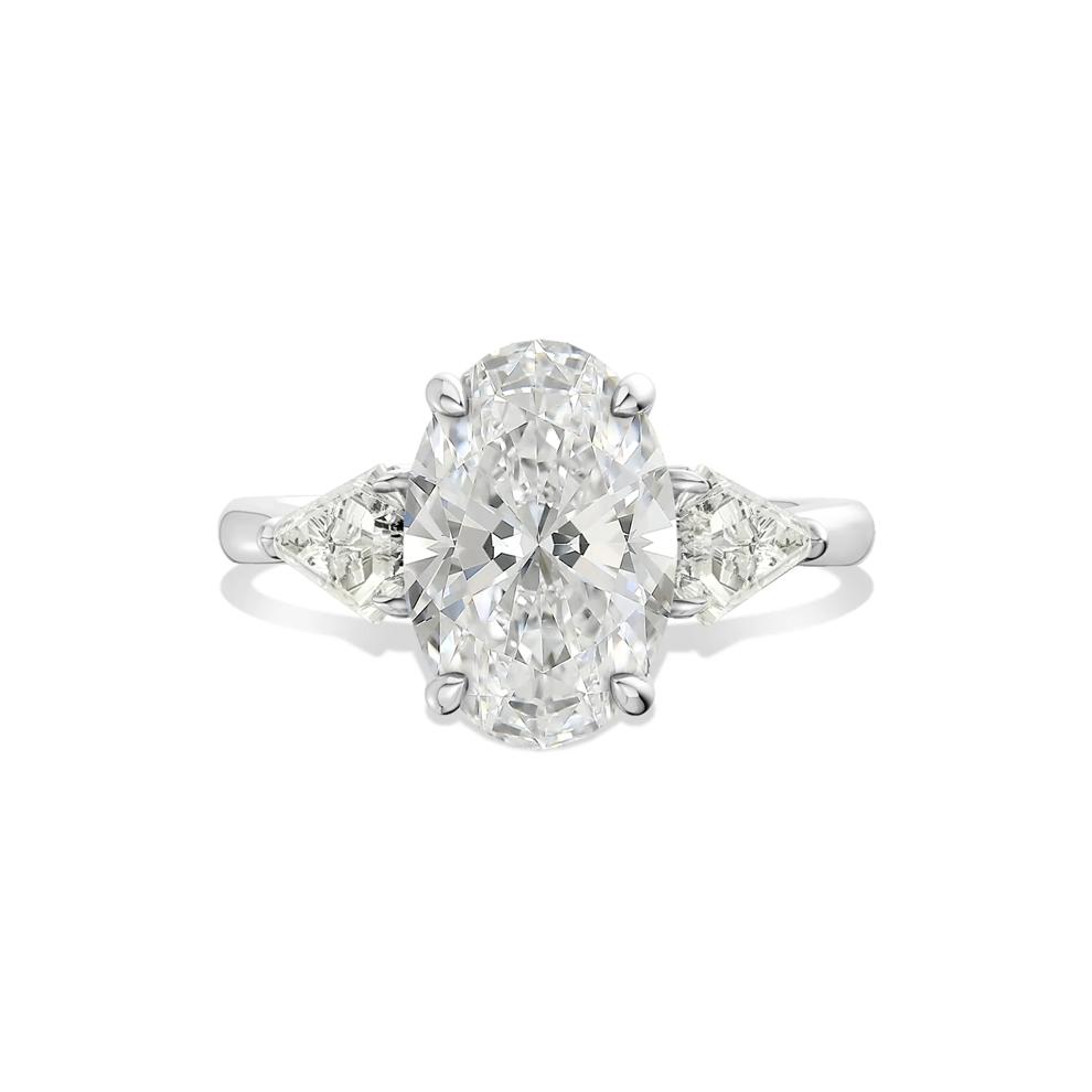 Neve Lab Grown Diamond Oval Engagement Ring in 14K White Gold (3 3/4 ct. tw.) – Image 1 of 4