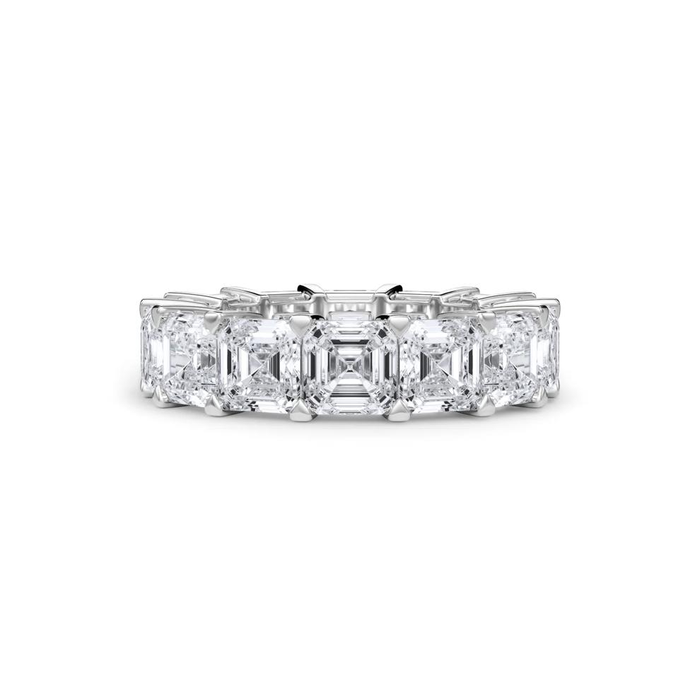 Lab Grown Diamond Asscher-Cut Eternity Band in 18K White Gold (10 1/2 ct. tw.) – Image 1 of 4