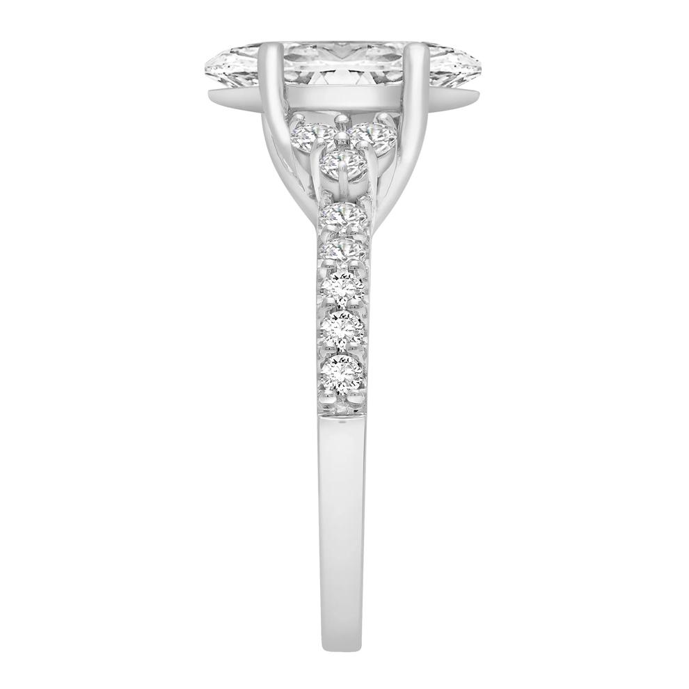 Lab Grown Diamond Marquise-Cut Center Engagement Ring in 14K White Gold (2 ct. tw.) – Image 3 of 4