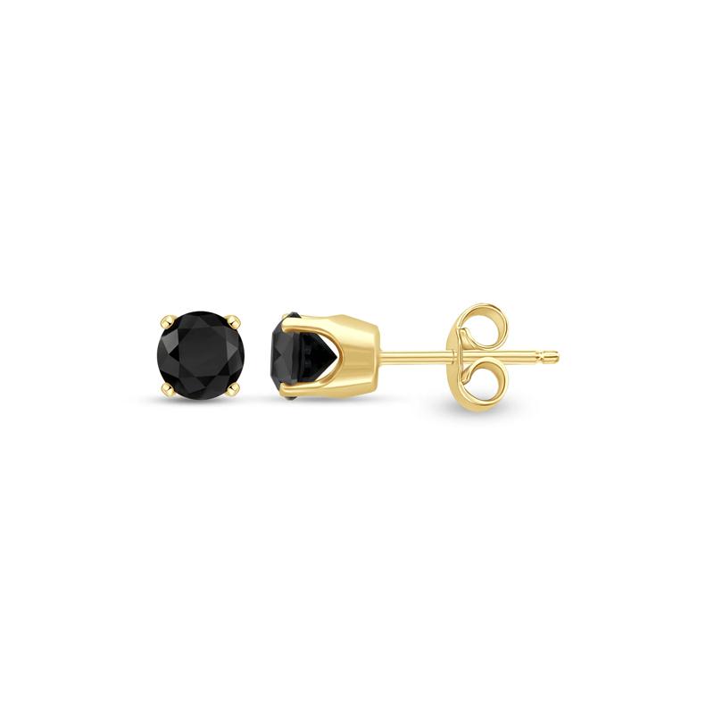 2 ct. tw. Black Diamond Stud Earrings in 14K Yellow Gold – Image 1 of 1