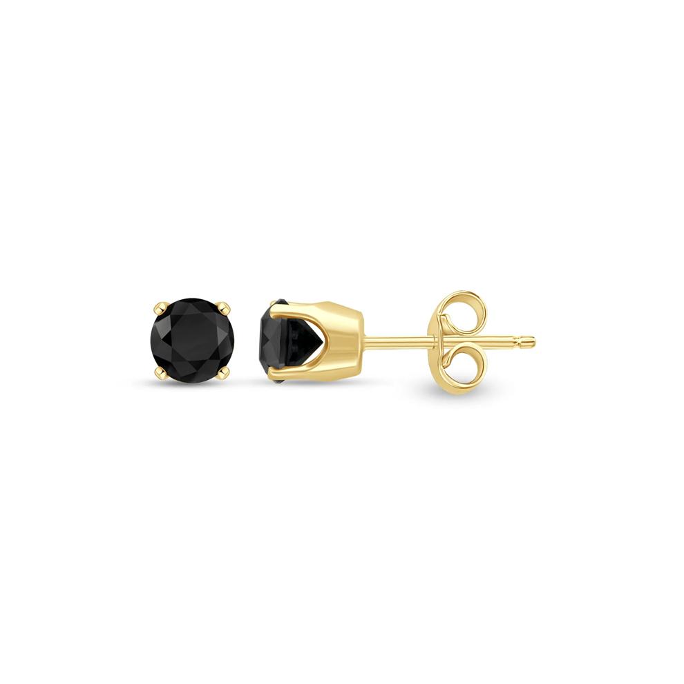 2 ct. tw. Black Diamond Stud Earrings in 14K Yellow Gold – Image 1 of 1