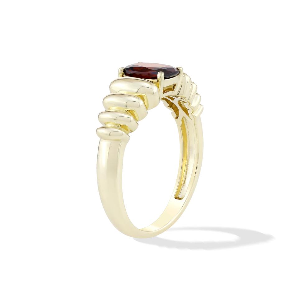 Garnet Elongated Cushion Ring in 10K Yellow Gold – Image 3 of 4