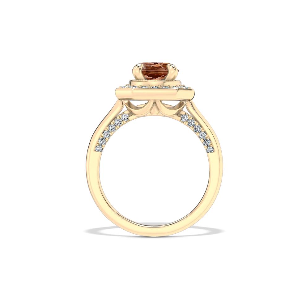 Lab Grown Diamond Brown Oval Fancy Halo Engagement Ring in 14K Yellow Gold (1 7/8 ct. tw.) – Image 2 of 4