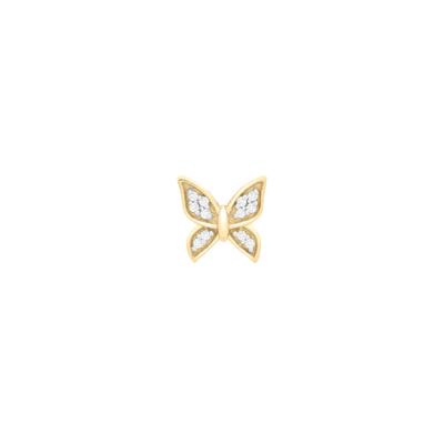 Single Stud Earring Butterfly with Diamond Accents