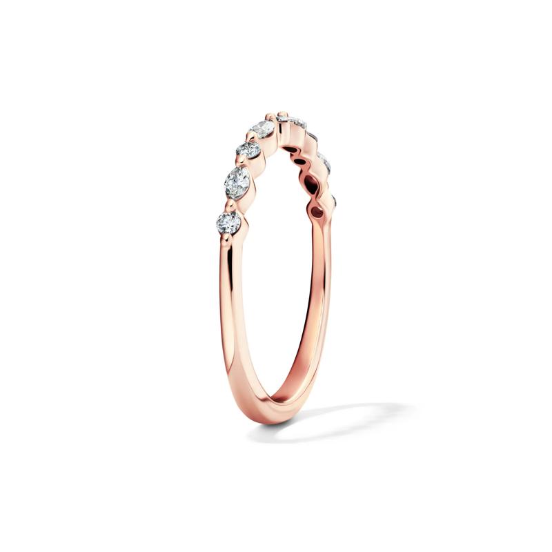 Round and Marquise-Cut Diamond Anniversary Band in 14K Rose Gold &#40;1/4 ct. tw.&#41; – Image 3 of 4
