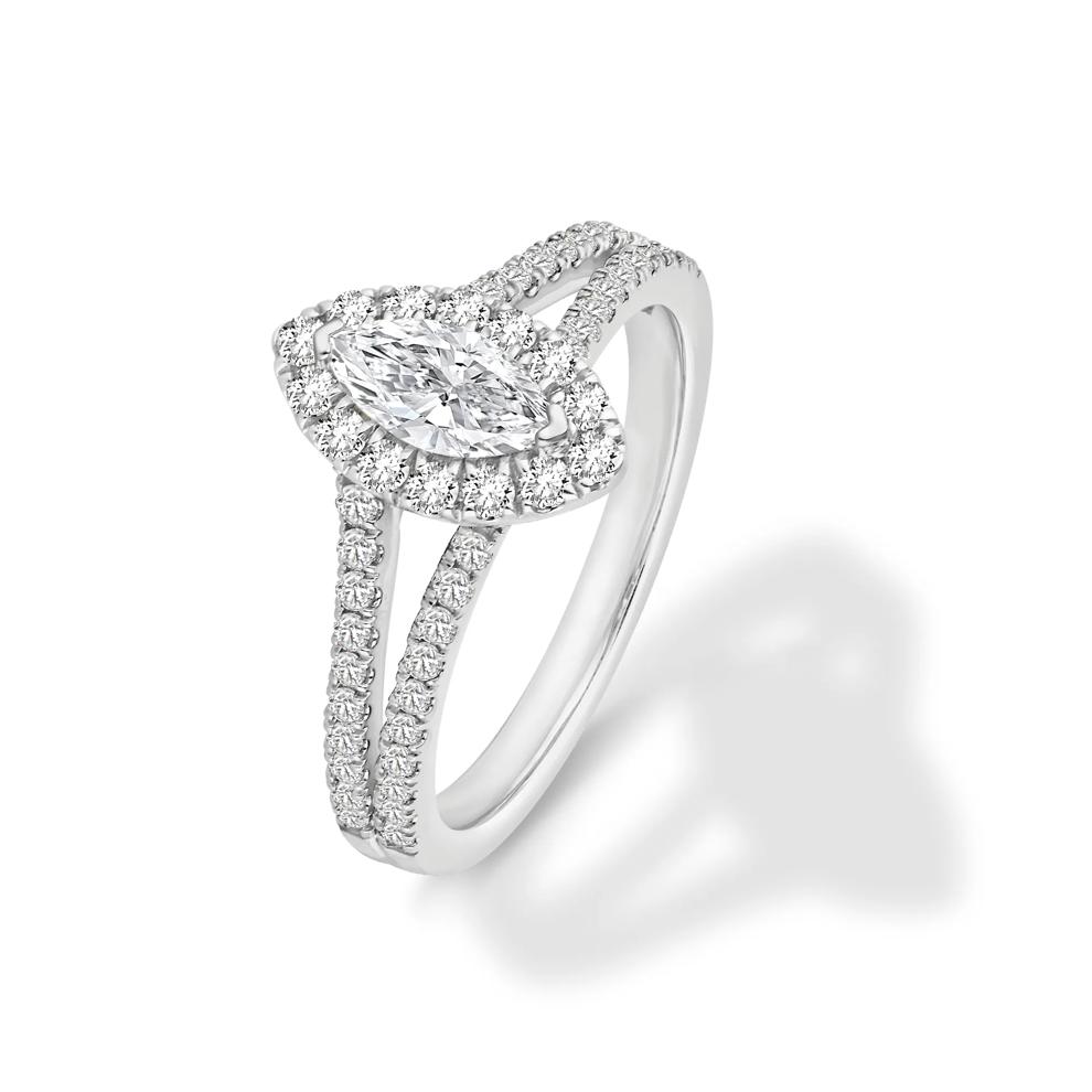 Diamond Marquise Halo Engagement Ring – Image 4 of 4