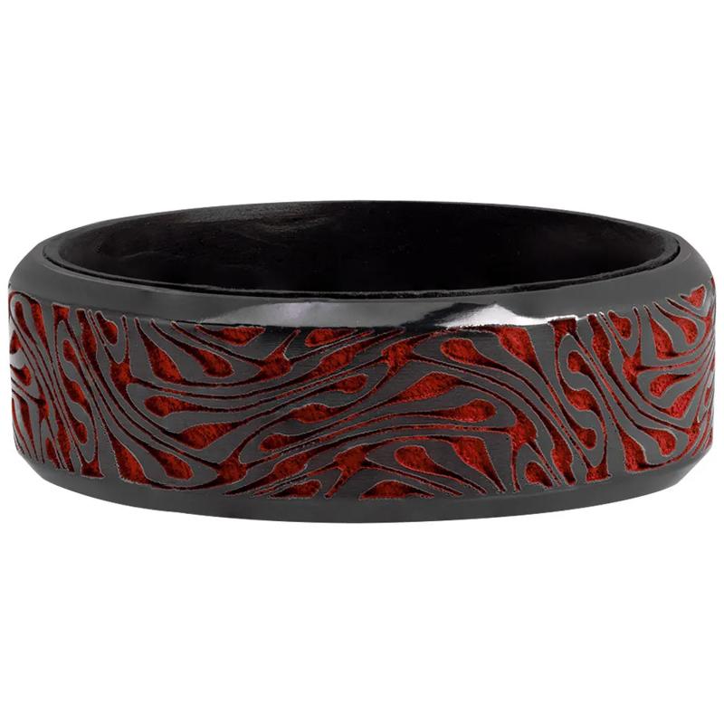 Men&#39;s Black Zirconium Band with Carbon Fiber &amp; Cerakote – Image 1 of 3