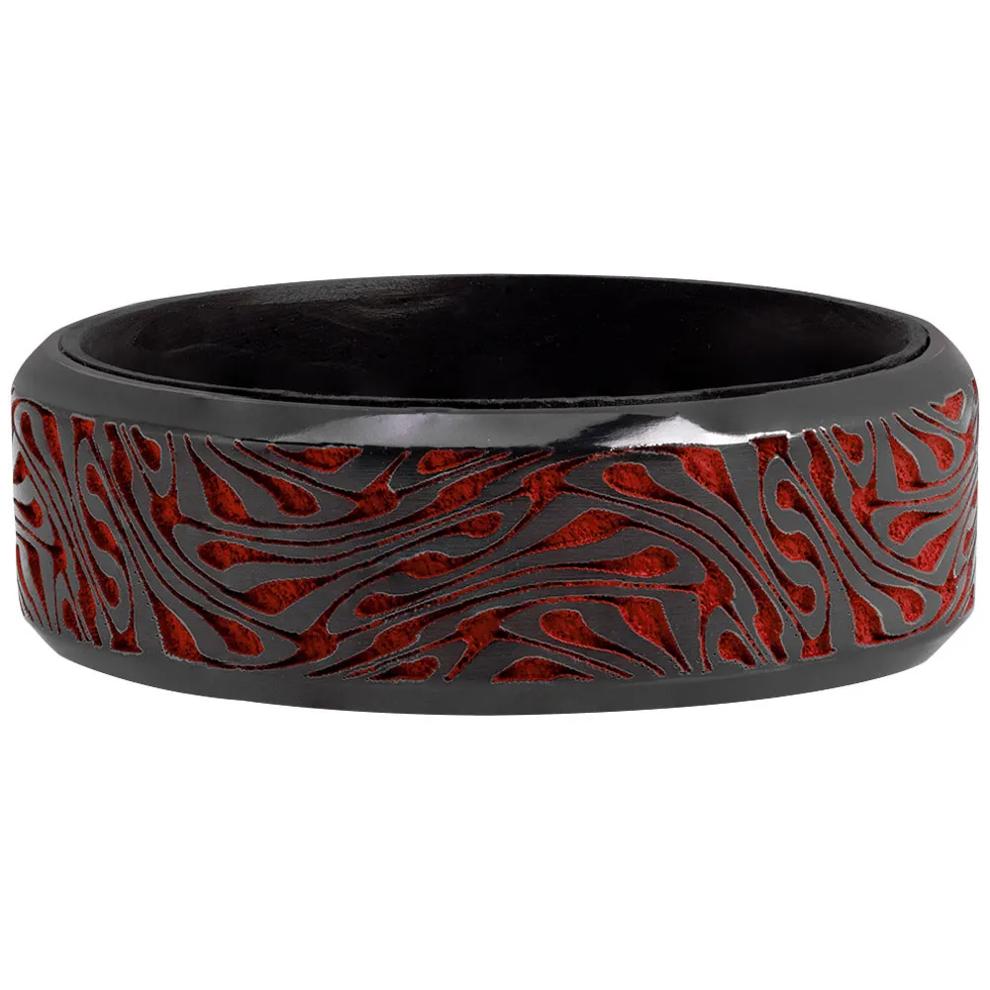 Men's Black Zirconium Band with Carbon Fiber &amp; Cerakote – Image 1 of 3