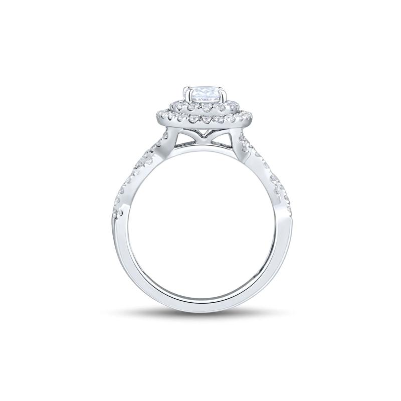 Lab Grown Diamond Halo Engagement Ring in 14K White Gold &#40;1 1/2 ct. tw.&#41; – Image 2 of 3
