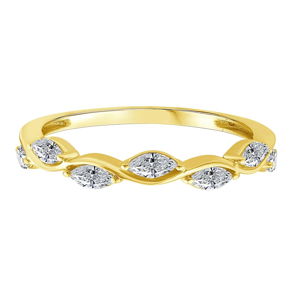 Lab Grown Diamond Marquise Stack Band in 10K Yellow Gold (1/2 ct. tw.) – Image 1 of 3