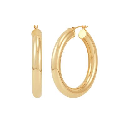 Polished Hoop Earrings in 14K Yellow Gold, 35MM