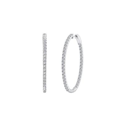 Lab Grown Diamond Hoop Earrings in 10K White Gold (3 ct. tw.)
