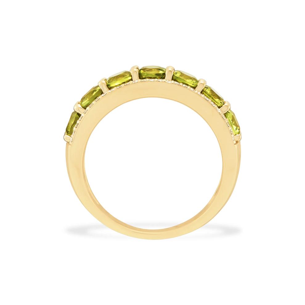 Peridot &amp; Diamond Band in 10K Yellow Gold (1/7 ct. tw.) – Image 3 of 4