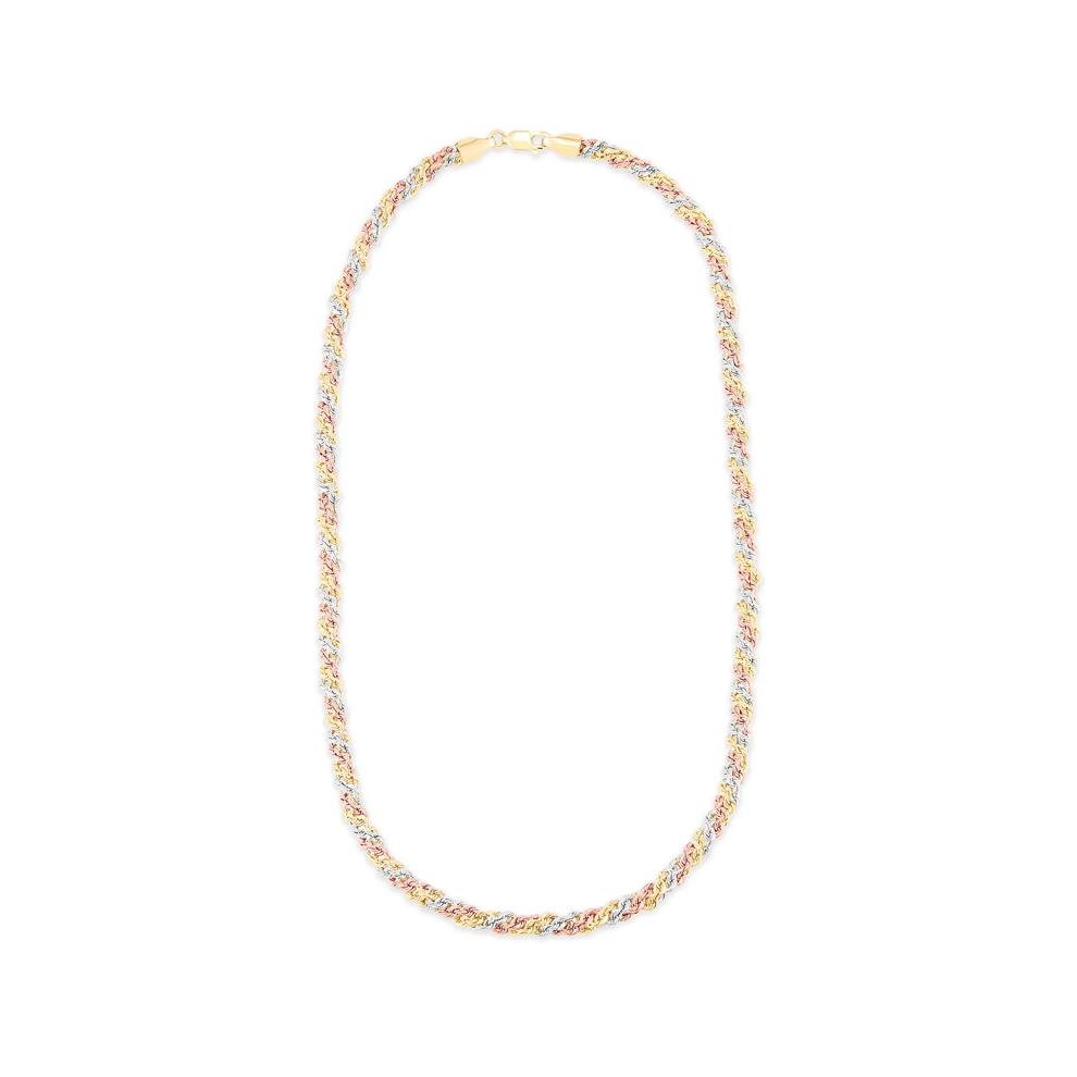 Hollow Rope Chain in Tri-Tone 10K Gold, 18" – Image 3 of 4