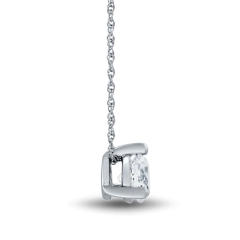 1/2 ct. tw. Lab Grown Diamond Solitaire Pendant in 14K White Gold – Image 2 of 3