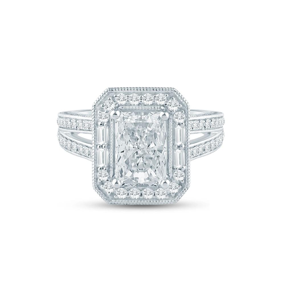 Kaya Radiant Cut Lab Grown Diamond Engagement Ring in 14K White Gold (3 ct. tw.) – Image 1 of 4