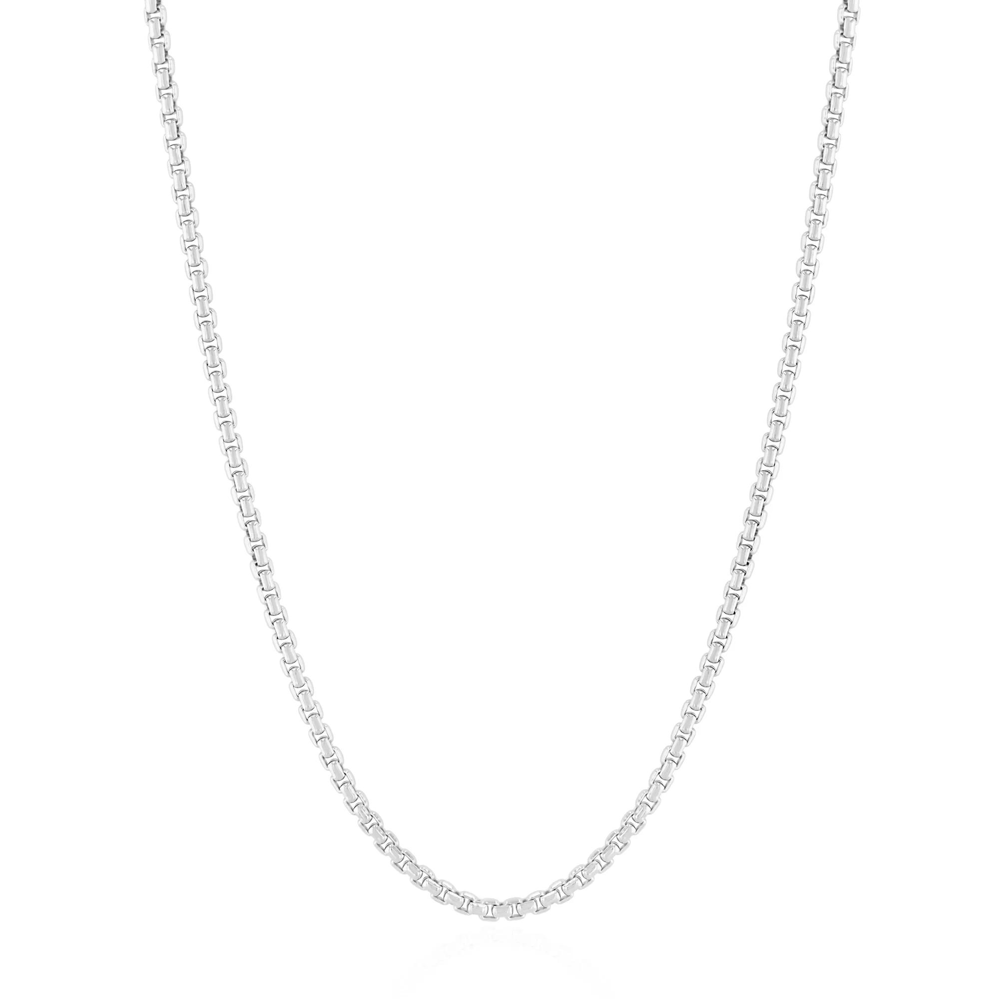 Wilkes & Forge Men's 22-Inch Sterling Silver Box Rolo Chain