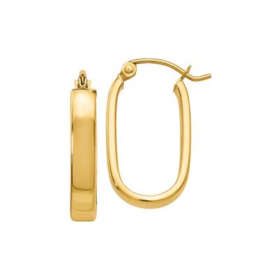Polished Oval Hoop Earrings in 14K Yellow Gold