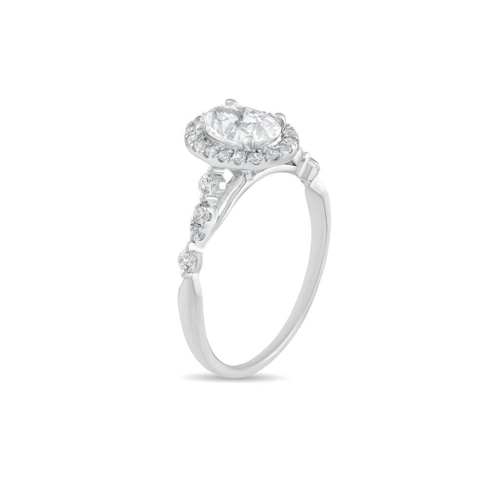 Diamond Oval Center Halo Engagement Ring in Platinum (1 ct. tw.) – Image 4 of 4