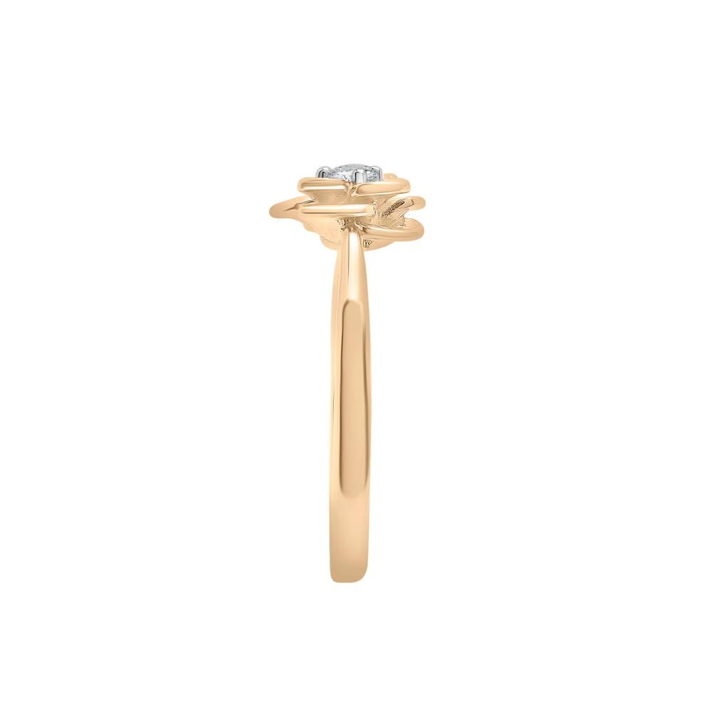Diamond Flower Ring in 14K Yellow Gold (1/10 ct. tw.) – Image 3 of 7
