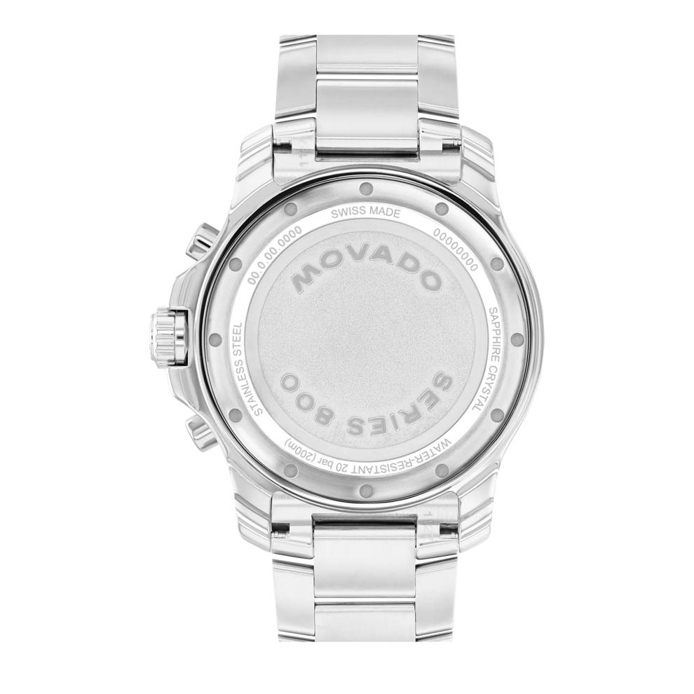 Men's Series 800 Chronograph Watch With White Dial and Stainless Steel Bracelet – Image 3 of 3