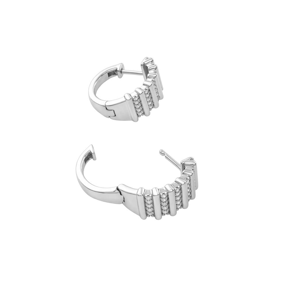 Diamond Hoop Earrings in Sterling Silver (1/4 ct. tw.) – Image 2 of 2