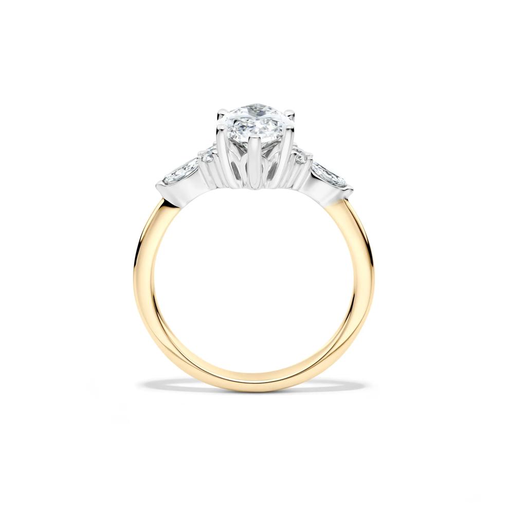 Lab Grown Diamond Marquise-Cut Engagement Ring in 14K Yellow and White Gold (2 1/4 ct. tw.) – Image 2 of 4