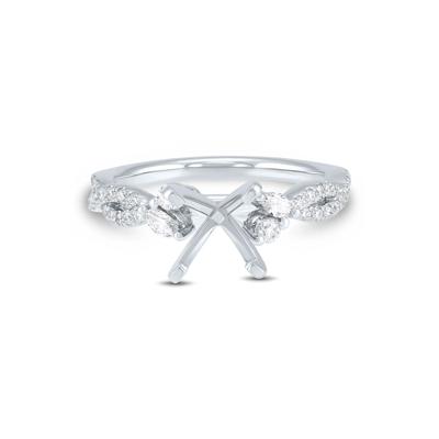 Lab Grown Diamond Marquise and Round Semi-Mount in 14K Gold (3/8 ct. tw.) (Setting Only)