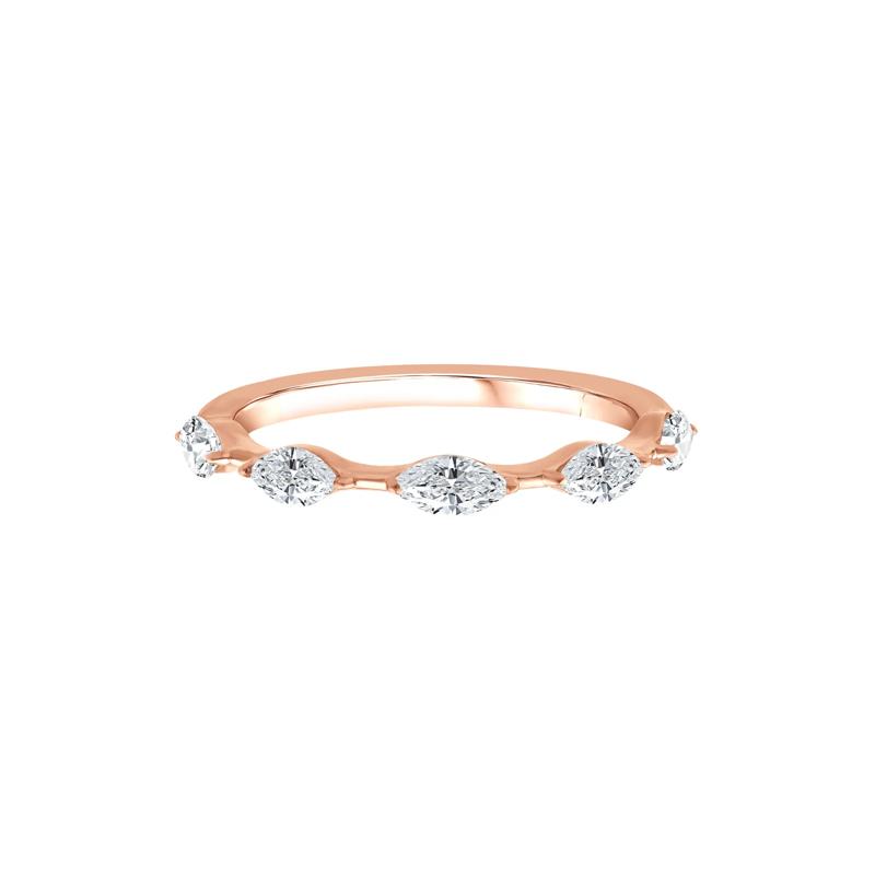 Lab Grown Diamond Marquise Stack Ring in 10K Rose Gold &#40;1/2 ct. tw.&#41; – Image 1 of 3