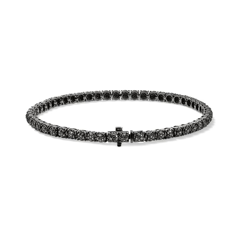 Men&#39;s Black Diamond Bracelet in Black Rhodium Plated Sterling Silver – Image 2 of 2