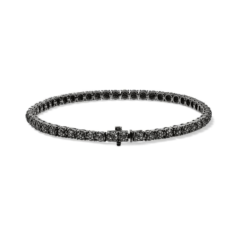 Men's Black Diamond Bracelet in Black Rhodium Plated Sterling Silver – Image 2 of 2