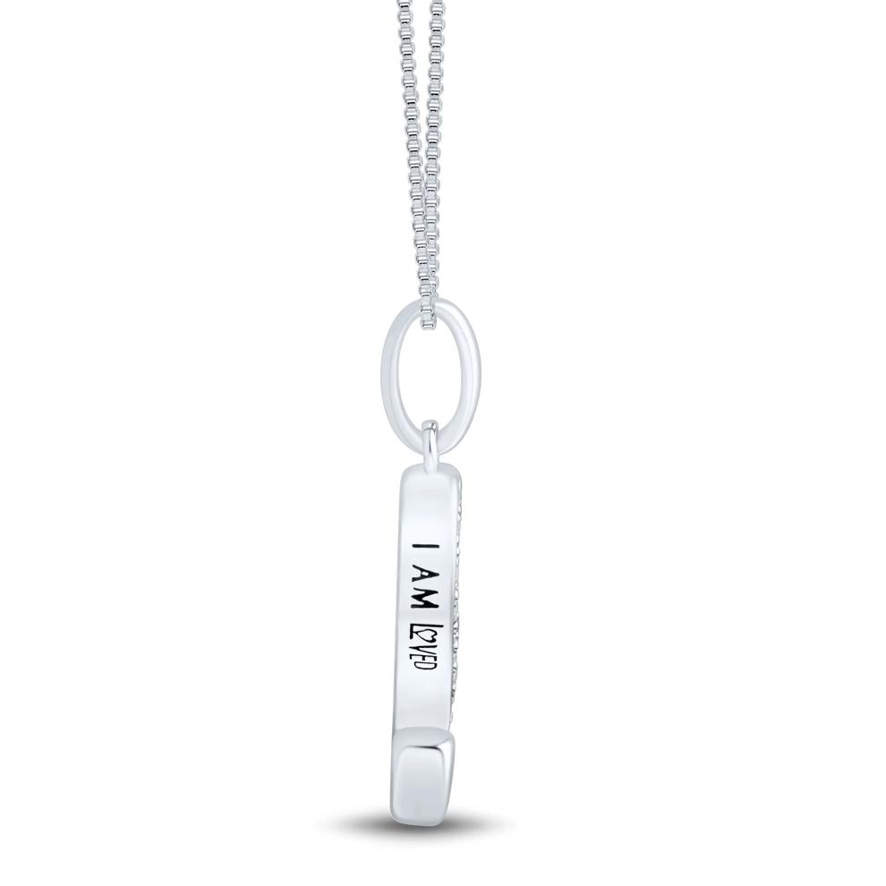 Diamond Accent Initial S Pendant in Sterling Silver and 14K Rose Gold – Image 3 of 5