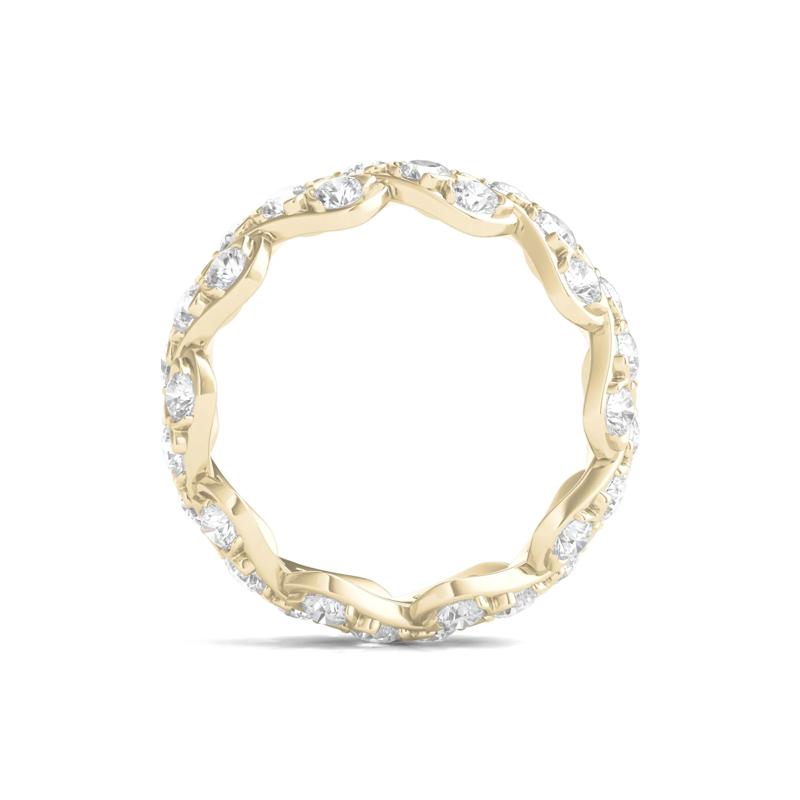 Round-Cut Diamond Twist Eternity Band in 14k Yellow Gold &#40;3 ct. tw.&#41; – Image 2 of 3