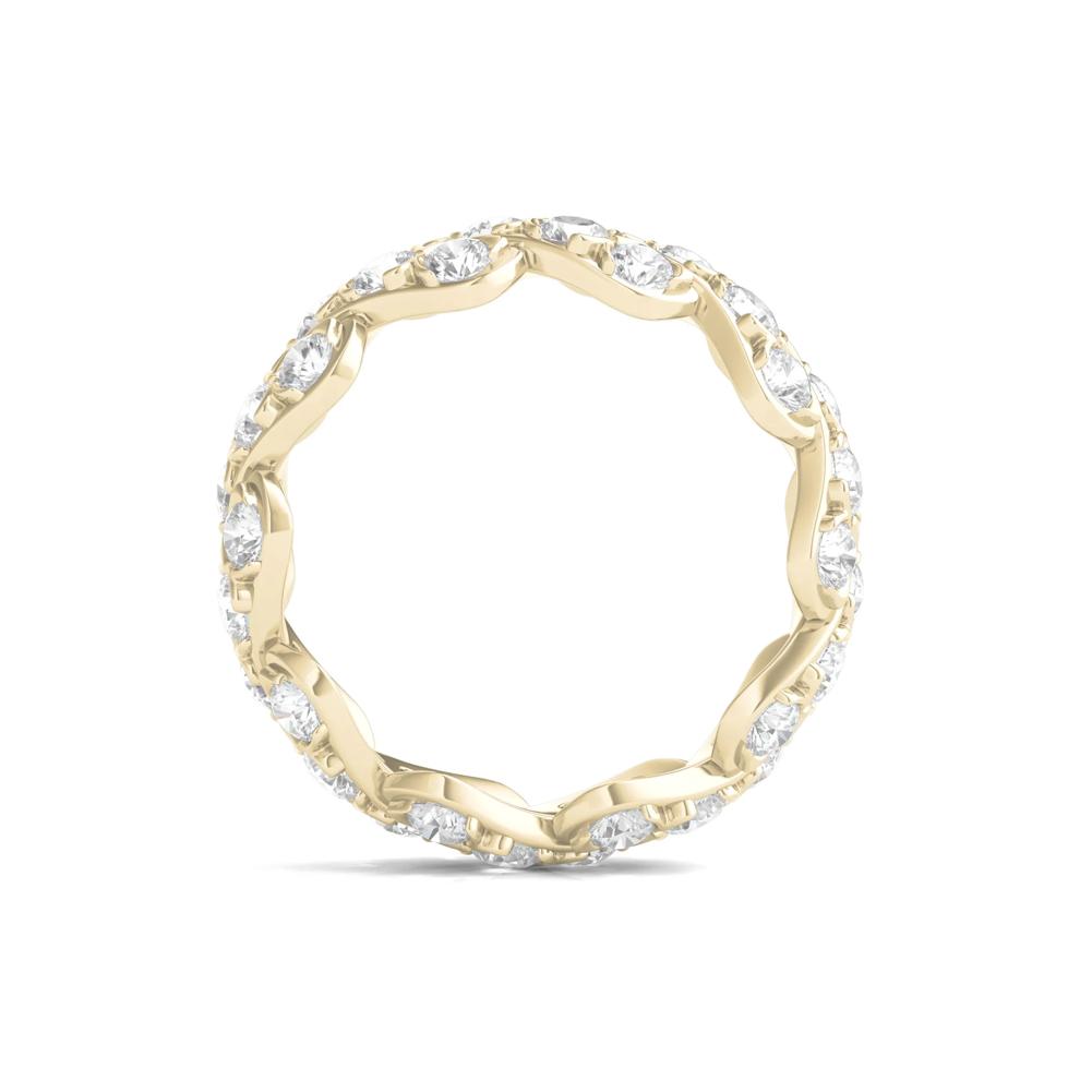 Round-Cut Diamond Twist Eternity Band in 14k Yellow Gold (3 ct. tw.) – Image 2 of 3