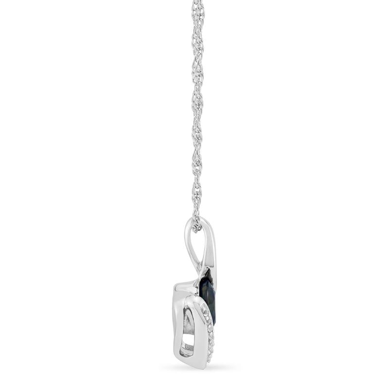 Lab-Created Alexandrite and Lab-Created White Sapphire Pendant in Sterling Silver – Image 2 of 3