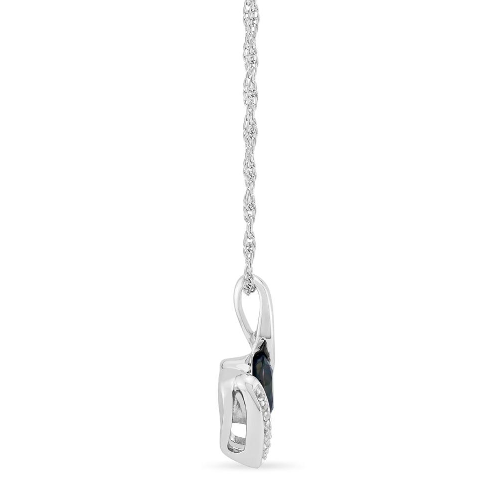 Lab-Created Alexandrite and Lab-Created White Sapphire Pendant in Sterling Silver – Image 2 of 3
