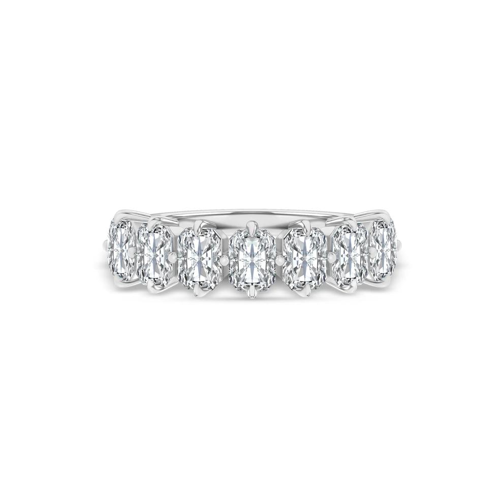 Lab Grown Diamond Radiant Compass Anniversary Band in 10K White Gold (1 1/2 ct. tw.) – Image 1 of 4
