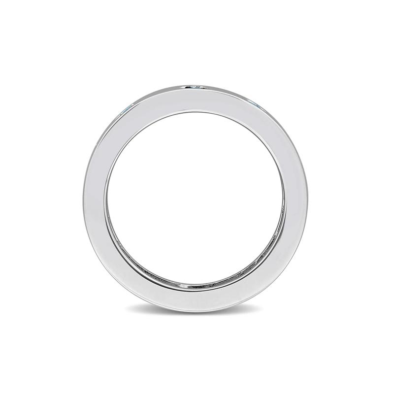 Heart-Shaped London Blue Topaz Eternity Band in Sterling Silver – Image 2 of 7