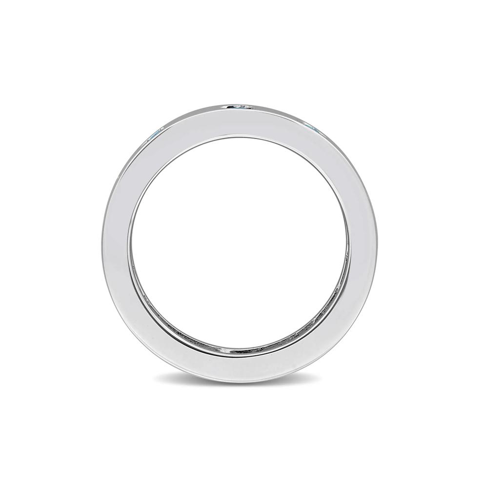 Heart-Shaped London Blue Topaz Eternity Band in Sterling Silver – Image 2 of 7