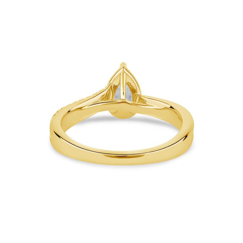 Pear-Shaped Diamond Engagement Ring in 14K Yellow Gold &#40;5/8 ct. tw.&#41; – Image 4 of 4