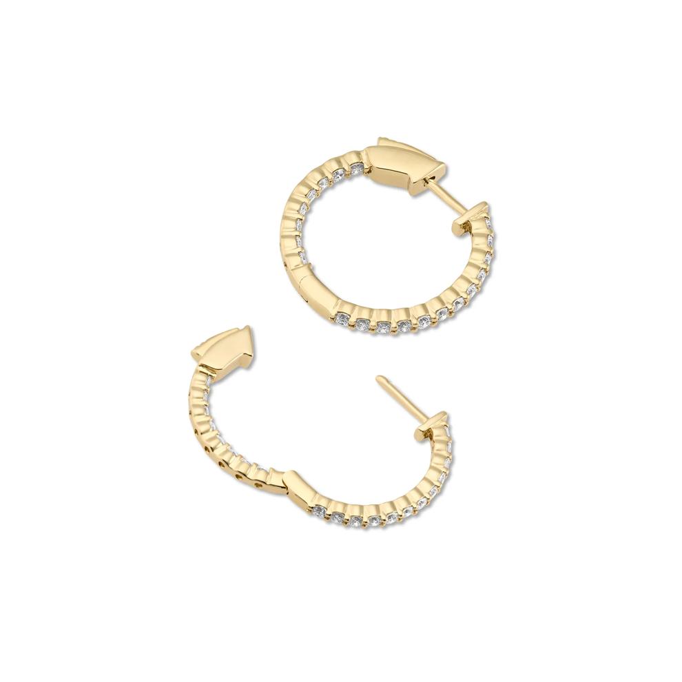 Lab Grown Diamond Inside-Out Hoop Earrings in 10K Yellow Gold (1 ct. tw.) – Image 2 of 2