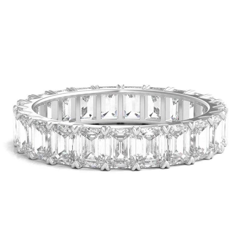 Emerald-Cut Diamond Wedding Band with Eternity Setting in 14K White Gold &#40;4 ct. tw.&#41; – Image 1 of 3