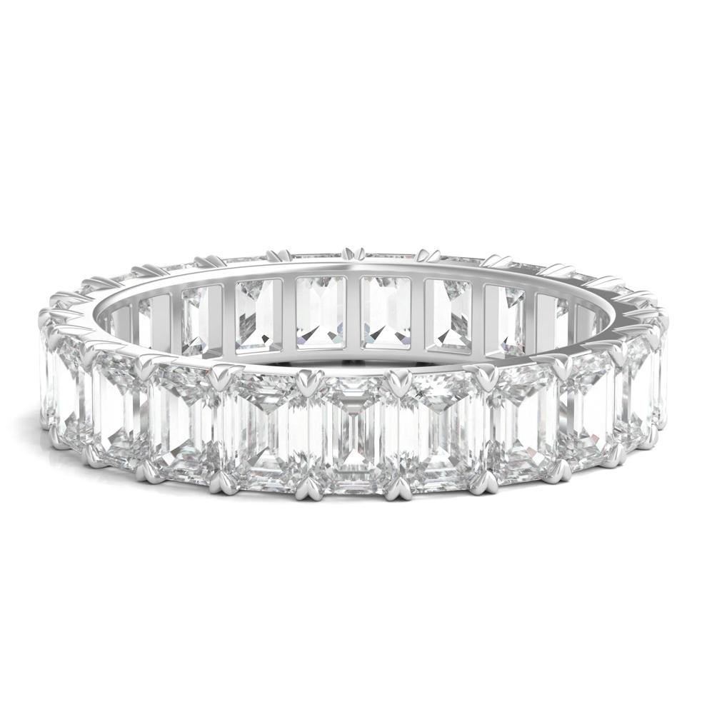 Emerald-Cut Diamond Wedding Band with Eternity Setting in 14K White Gold (4 ct. tw.) – Image 1 of 3