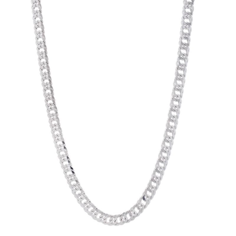 Flat Miami Cuban Chain in Sterling Silver, 20" – Image 1 of 3