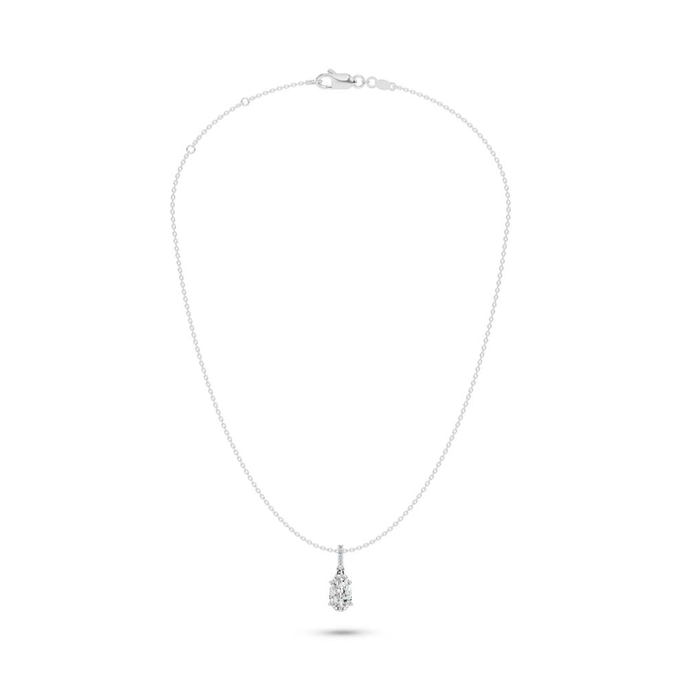 Lab Grown Diamond Pear-Shaped Drop Pendant Necklace in 14K White Gold (3 ct. tw.) – Image 3 of 4