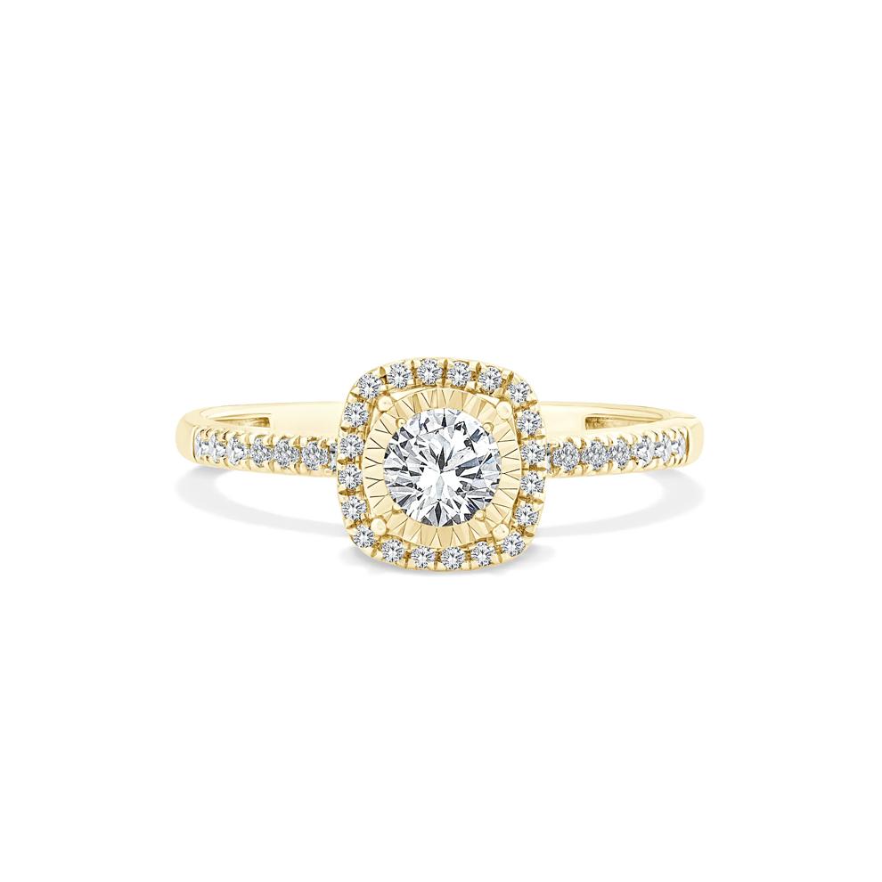Lab Grown Diamond Round Center Promise Ring  in 10K Yellow Gold (1/2 ct. tw.) – Image 1 of 4